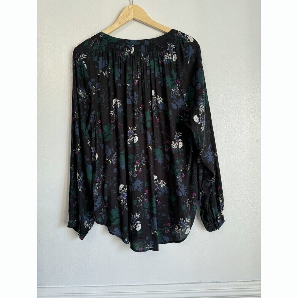 Torrid Womens 2X Floral Smocked Pleated Long Sleeve Tunic Top Whimsigoth - Picture 9 of 10